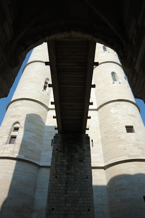 Dungeon adn lift bridge of Chateau de Vincennesの写真素材