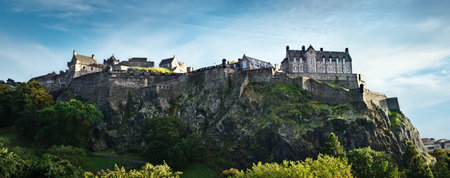 Edinburgh castle wide panoramic shot, Scotland, UK