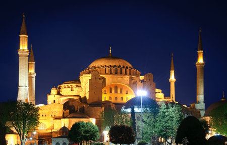The Hagia Sophia at night, Istanbul, Turkey