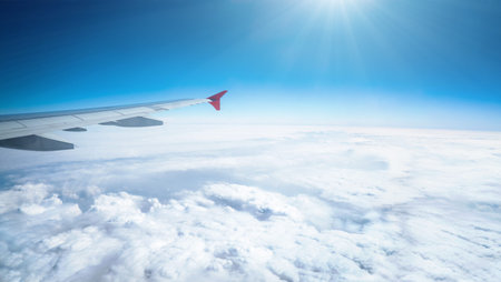 Cloudscape, view from airplaneの写真素材