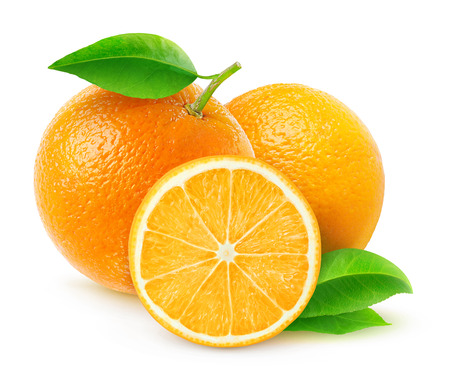 Fresh oranges isolated on white