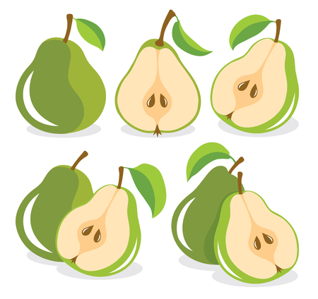 Green pears illustrationのイラスト素材
