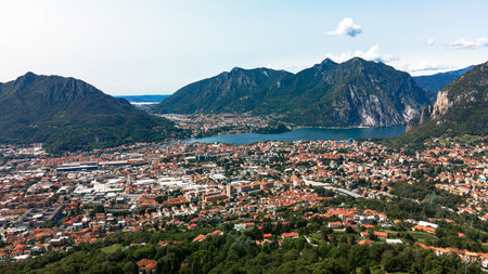 Panoramic view of the city of Lugano, Italy