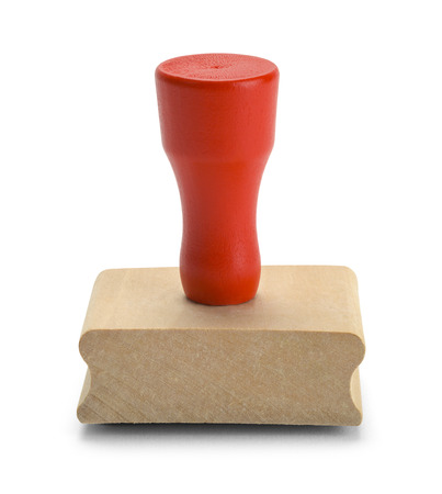 Red Wood Rubber Stamper Isolated on White Background.の写真素材