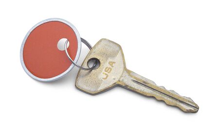 Car Key and Tag Isolated on White Background.の写真素材