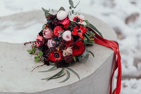 beautiful wedding bridal bouquet.の写真素材