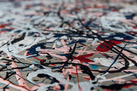 Oil paints multicolored closeup abstract backgroundの写真素材