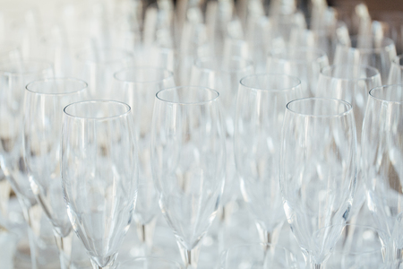 empty glasses of champagne or wine.の写真素材