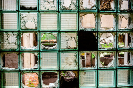 The window of an abandoned industrial factory