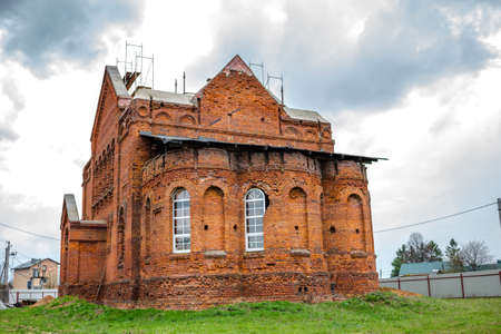 Trehsvyatskoe, Russia - May 2015: A temple in honor of the martyrs Guria, Samon and Aviv beginning of the XX century in the village of Trekhsvyatskoe, Maloyaroslavetskiy districtのeditorial素材