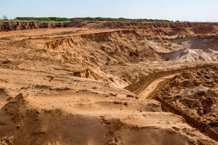 View of the sand quarry without equipment, nobodyの写真素材