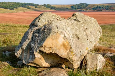 The monument of nature is megalith Horse Stone (Kon kamen) in the valley of the Krasivaya Mecha...