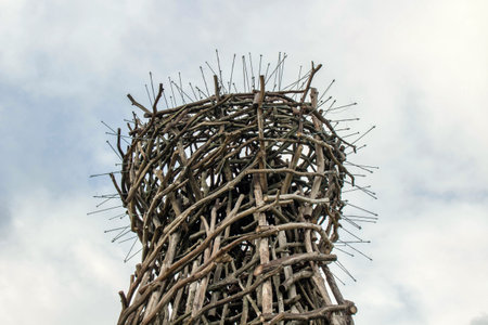 NIKOLA-LENIVETS, RUSSIA - SEP. 2015: Landscaping Art Park Nikola-Lenivets. Art-object Lighthouse on...