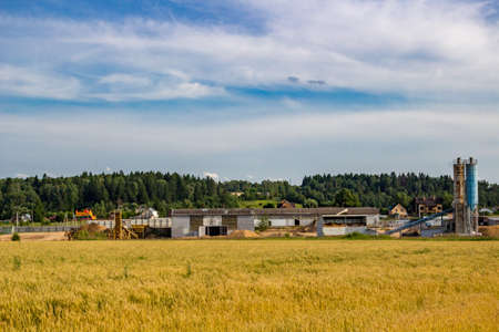 Farmer fields in summer, countryside landscape in summerの写真素材