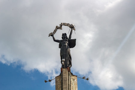 KALUGA, RUSSIA - AUG. 2017: Victory Square (Ploshchad Pobedy) in Kaluga