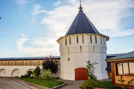 SERPUHOV, RUSSIA - AUGUST 2017: Vysotsky monastery (Vysotskiy monastyr). Orthodox monastery in...
