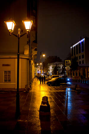 MOSCOW, RUSSIA - JANUARY 7, 2016: Bolshaya Dmitrovka Street at Christmas in Moscowのeditorial素材