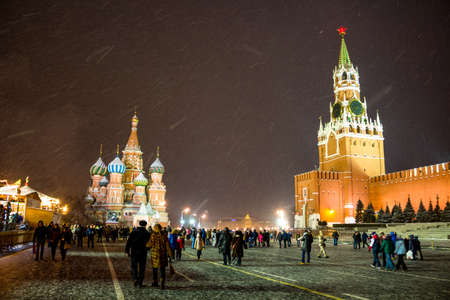 MOSCOW, RUSSIA - JANUARY 7, 2016: Red Square (Krasnaya ploshchad) on Christmas Dayのeditorial素材