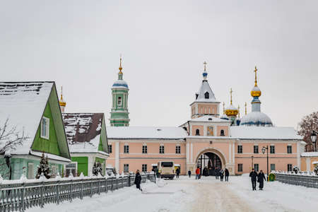 Kozelsk, Russia - January 2019: Optina Pustin Monastery in Kaluzhskiy Region, Russia. General view of the monastery from the outsideのeditorial素材
