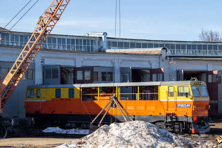 Maloyaroslavets, Russia - April 2018: Railway Depot at the Maloyaroslavets stationのeditorial素材