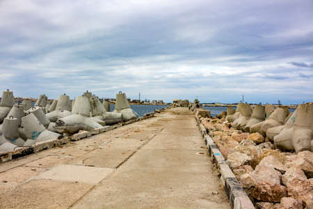 SEVASTOPOL, CRIMEA - SEPTEMBER 2014: East Breakwater in Sevastopolの写真素材
