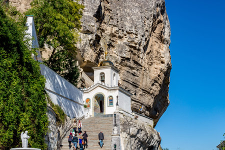BAKHCHYSARAY, CRIMEA - SEPTEMBER 2014: Bakhchisarai Cave Monastery (The Assumption Monastery of the...