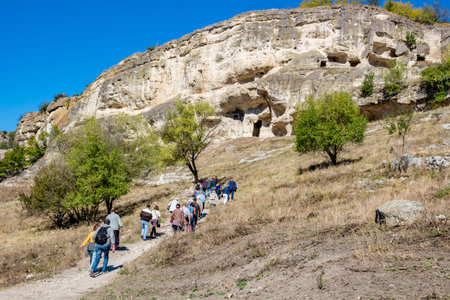 BAKHCHYSARAY, CRIMEA - SEPTEMBER 2014: Chufut-Kale. Medieval city-fortress in the Crimean Mountains