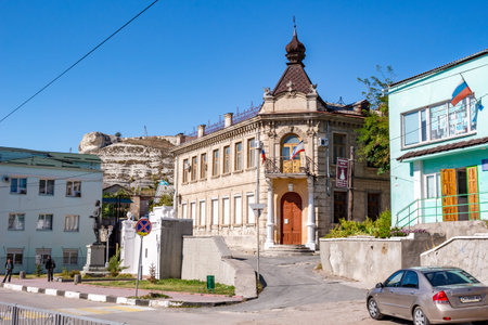 BAKHCHYSARAY, CRIMEA - SEPTEMBER 2014: City streets of Bakhchisaray
