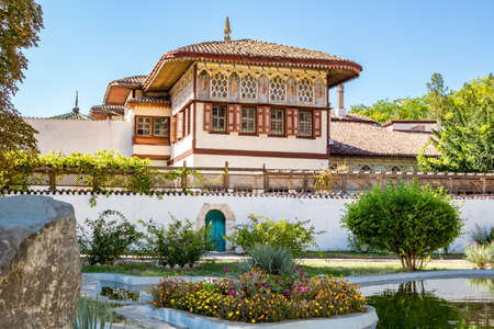 The Khan Palace or Hansaray is Bakhchysarai, Crimea. Historical and cultural reserve. The main palace buildingのeditorial素材