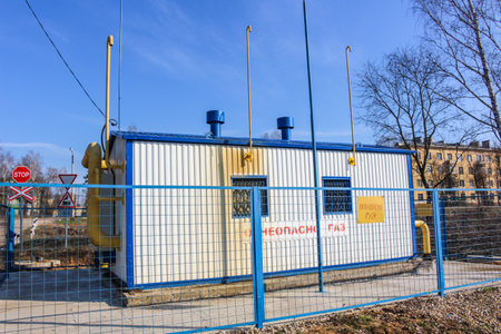 Kaluga Region, Russia - April 2017: Gas distribution point in the cityのeditorial素材