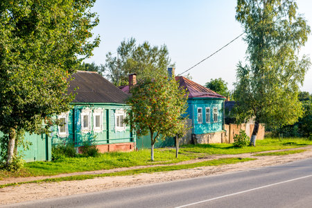BOROVSK, RUSSIA - SEP. 2017: Urban streets and houses, historical buildings of Borovskのeditorial素材