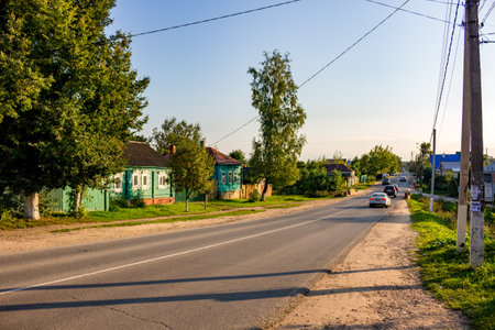 BOROVSK, RUSSIA - SEP. 2017: Urban streets and houses, historical buildings of Borovskのeditorial素材