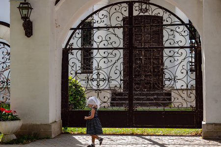Kutepovo, Russia - August 2018: Church of the Archangel Michael of the 19th century in the village of Kutepovo. The Holy Gates of the Temple. Kaluzhskiy region, Zhukovsky districtのeditorial素材
