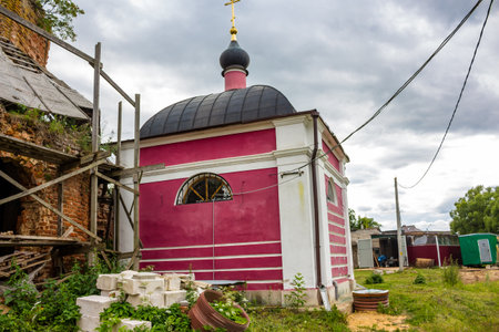 Chapel of Adrian and Natalia of the 19th century. The temple complex of the estate Grabtsevo (Grabcevo) near Kaluga. Kaluzhskiy region, Russiaの写真素材