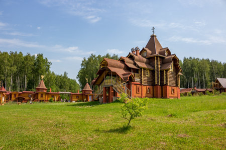 Monastery cell of the Russian Orthodox Church. Kolodezi, Borovsky District, Kaluzhskiy Region, Russiaの写真素材