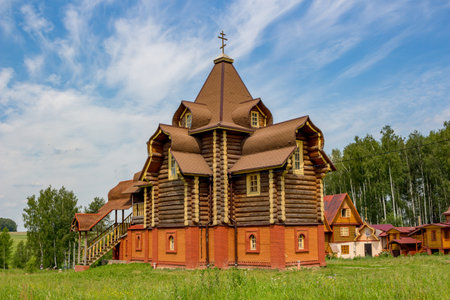 Monastery cell of the Russian Orthodox Church. Kolodezi, Borovsky District, Kaluzhskiy Region, Russiaのeditorial素材