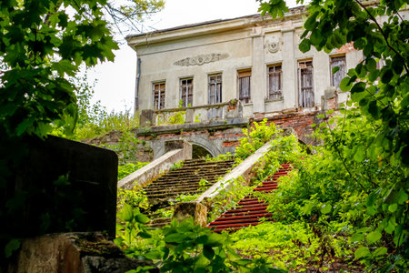 Old manor Pushchino on Oka (Pushchino-na-Oke). A monument of history and architecture. End 18th - early 20th centuries, Russiaの写真素材