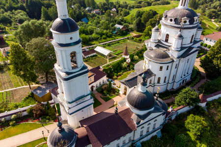 Aerial view of the female Orthodox Chernoostrovsky monastery in Maloyaroslavets, Russia. June 2021の写真素材