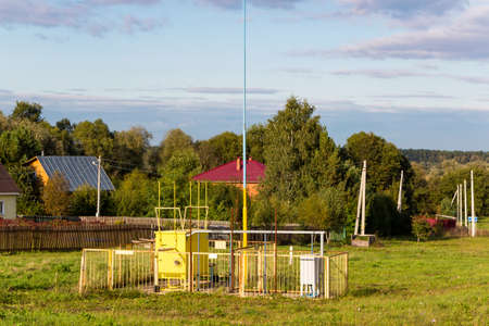 Gas distribution substation in rural areasの写真素材