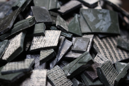 Pieces of material close upの写真素材