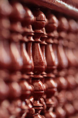 Brown columns in the traditional interior decorの写真素材