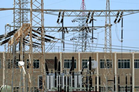 Power plant. A part of desert electric station in Egypt