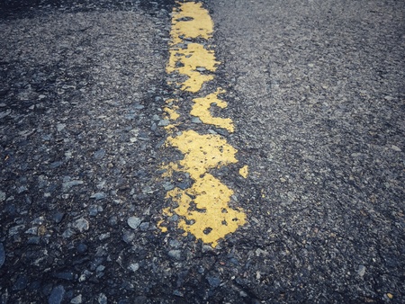 Road traffic paint on the asphalt surface And to ensure safetyの写真素材