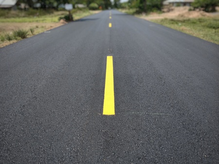 Road traffic paint on the asphalt surface And to ensure safety
