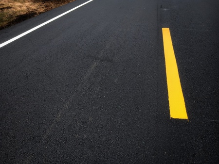 Road traffic paint on the asphalt surface And to ensure safety