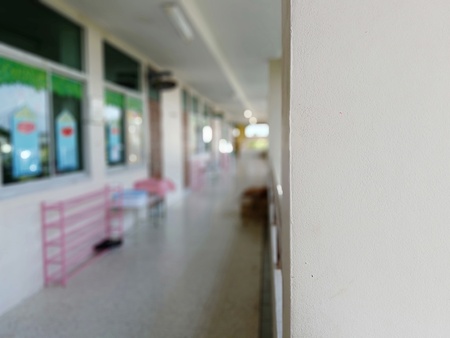Pathways in the school classroom, blurred picturesの写真素材