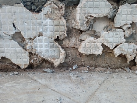 Cement conditions do not fill the tiles. Cause the tiles do not stick to the floor or wall