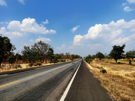 Asphaltic concrete road in Thailandの写真素材