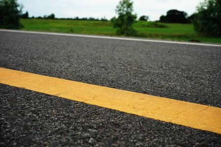 Road traffic paint on the asphalt surface And to ensure safety