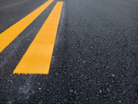 Yellow traffic line color For the safety of traveling in thailand